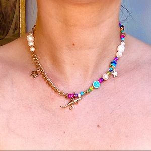 Martha Calvo inspired gold beaded necklace